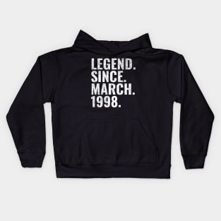 Legend since March 1998 Birthday Shirt Happy Birthday Shirts Kids Hoodie